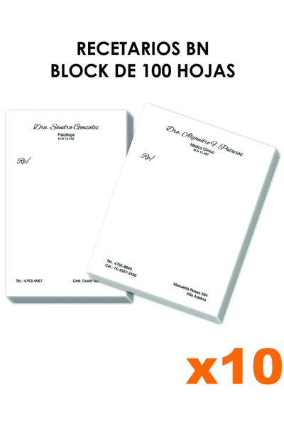 Recetario de 100 h 15x21 BN x10
