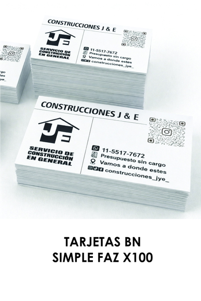 Tarjetas personales BN x100