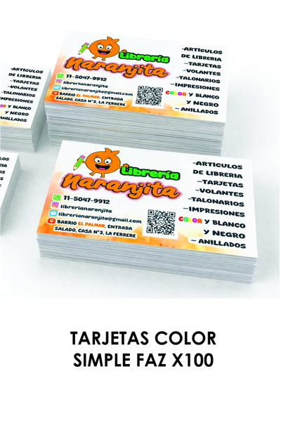 Tarjetas personales Color x100