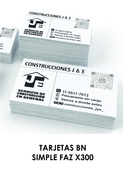 Tarjetas personales BN x300
