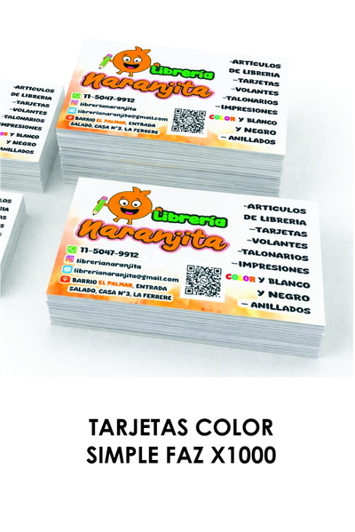 Tarjetas personales Color x 1000