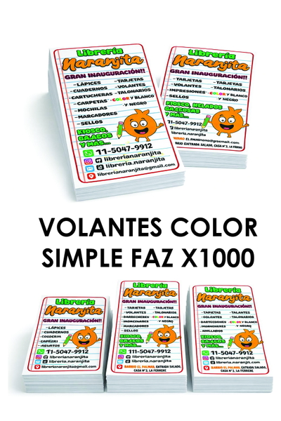 Volantes Color Simple Faz 10x15 X1000