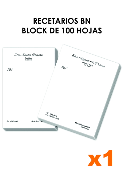 Recetario de 100 h 15x21 BN x1