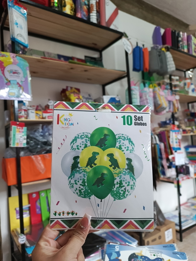 Set de Globos 10 piezas Dino 