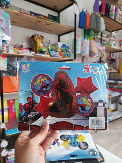 Set de Globos x 5 de Spiderman 
