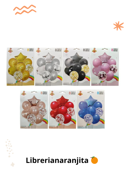 Set de Globos de 8 piezas 