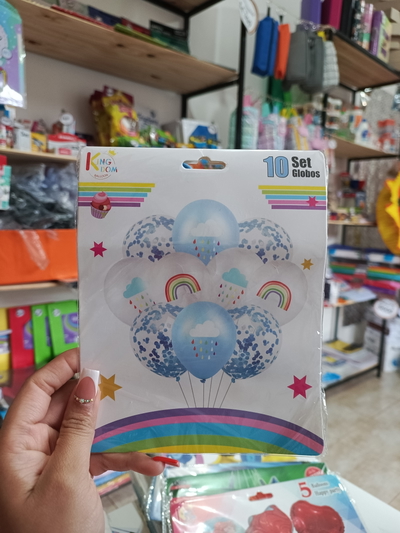 Set de Globos 10 piezas Arcoiris 