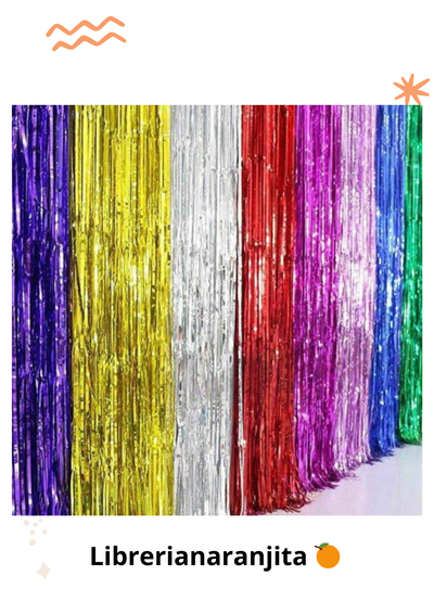 Cortinas para Cumpleaños lluvia 1 x 2 mts