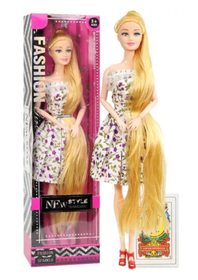 Muñeca Articulada Rapunzel Pelo Largo En Caja Visor  (33cmx9x5)