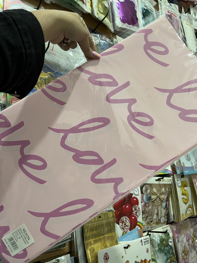Papel coreano x1  Rosa Love 57x57