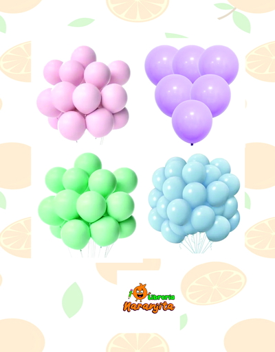 Globos de 10" Colores Pasteles x 25 