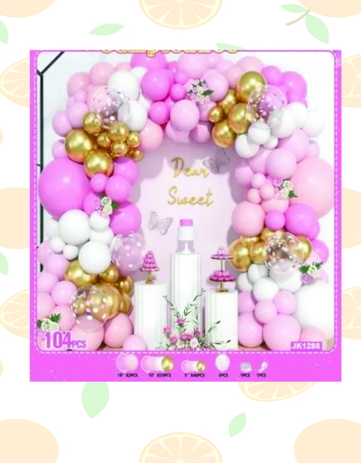 Set de Globos Rosado 104 pcs