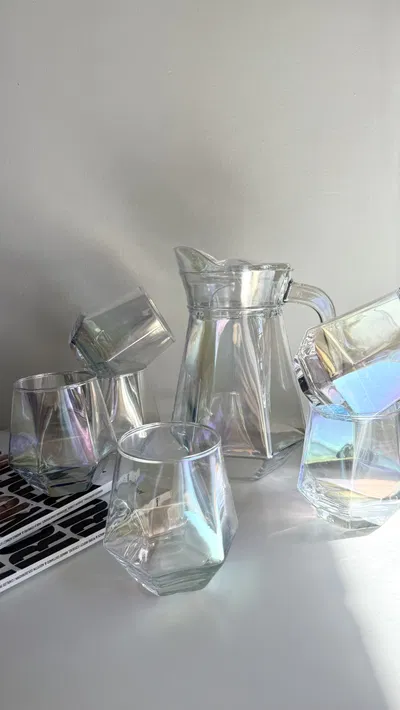 Vasos Tornasol X6  + Jarra