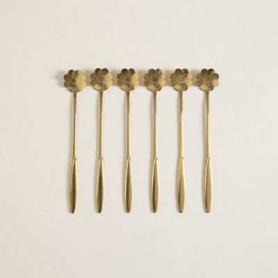 Cuchara Milkshake Flor Dorada