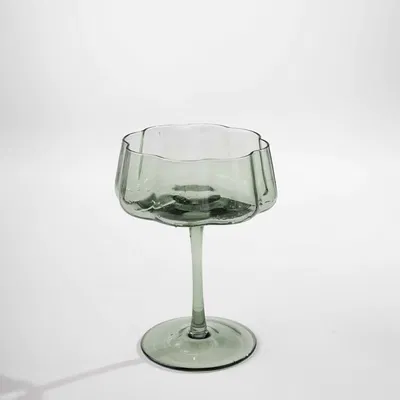 Copa De Champagne Flower Verde X4
