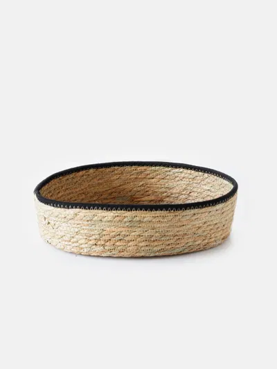 Canasto New Natural Y Borde Negro 35X33X9Cm