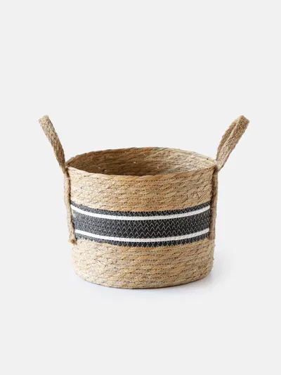 Canasto Franja Media Negra 27X20Cm