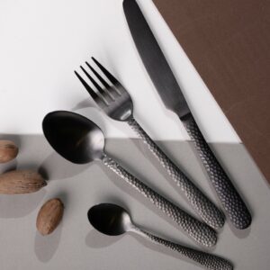 Set De Cubiertos Martele Black Matte X16 Piezas