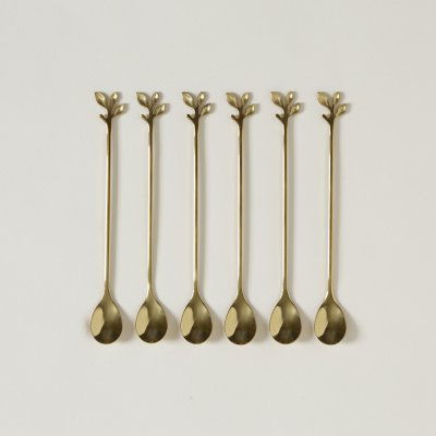 Cuchara Milkshake Hojas Doradas