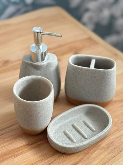 Set Baño Base Bambu Claro