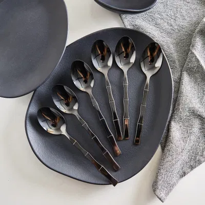 Set De 6 Cucharas Linea Bambu Negro