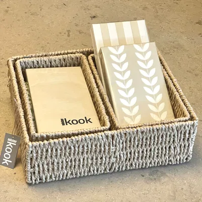 Organizador/Servilletero X3 Fibras Naturales