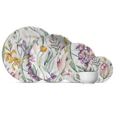 Set Vajilla Verano Flores 20 Piezas