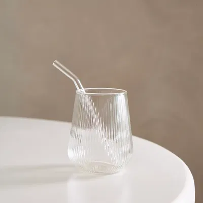 Vaso Bombe Rayado Con Sorbete