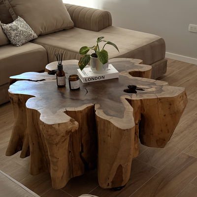 Mesa Ratona Rodaja Xxl Madera Guayubira