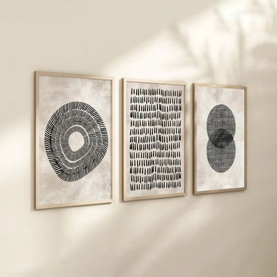 Cuadro Lineal Circulo 60X80 Natural