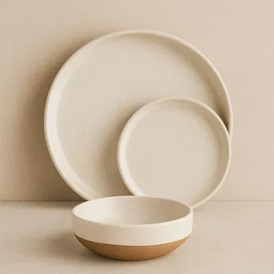  6 Platos playos base bambu