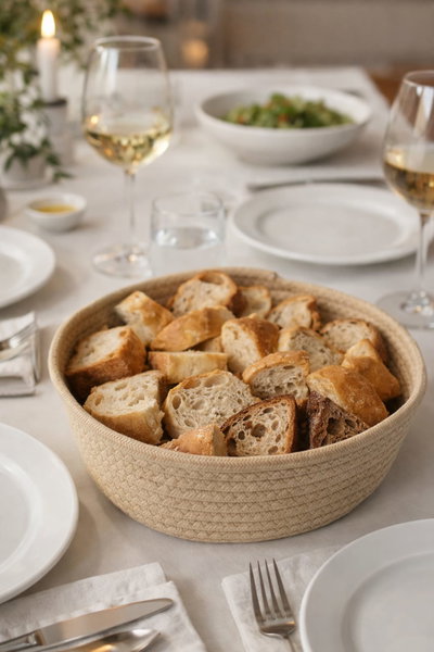 Canasta cordón redonda grande