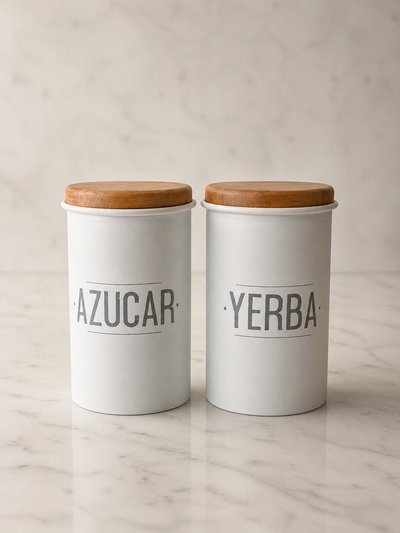 Set de Latas Azúcar-Yerba tapa bambú