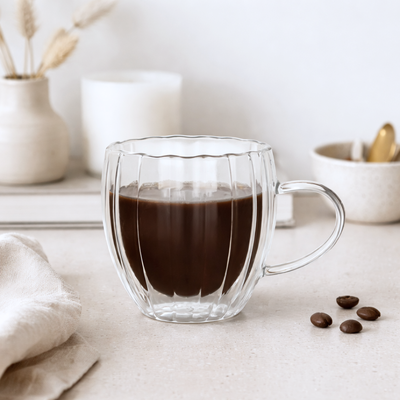 Taza Acanalada doble vidrio 350cc