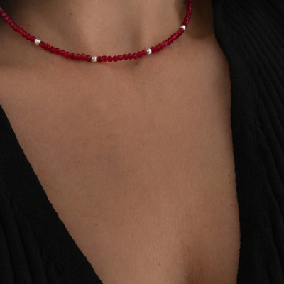 CHOKER BOLITAS Y CIERRE PLATA 925