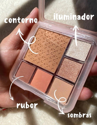 Paleta mixta sombras, contorno,iluminador