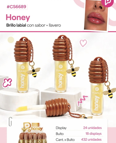 Brillo labial+llavero abejita 