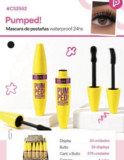 Máscara para pestañas Pumped WATERPROOF 