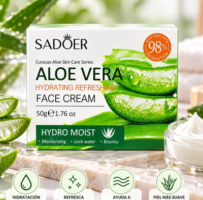 Crema facial hidratación refrescante aloe vera