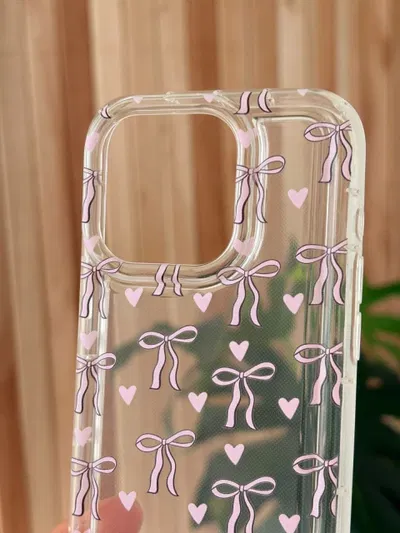 Funda moños y corazones rosa