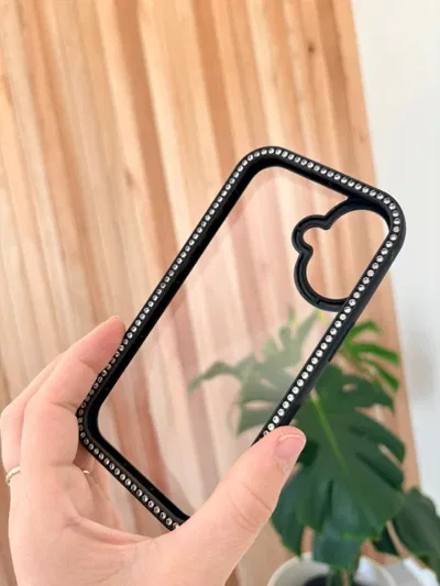 Funda transparente con strass frente y dorso