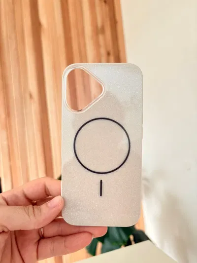 Funda Magsafe brillos plateado