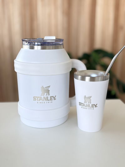 Termo Tereré 1.1L + Vaso y bombilla de regalo - Blanco