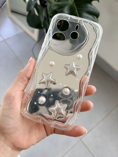 Funda diseño Rm Note 14 4g - Estrellas plateada