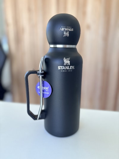 Termo Imitación Stanley 1.3L - Mate tapa + bombilla de regalo - Negro