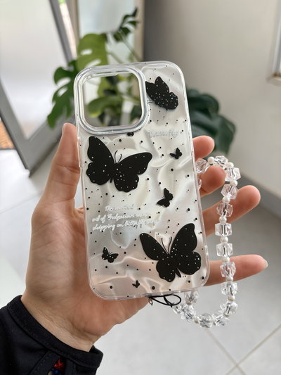 Funda Mariposa + muñequera - Iph 15PM