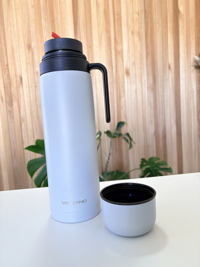 Termo 1L Volcano pico vertedor - Celeste pastel