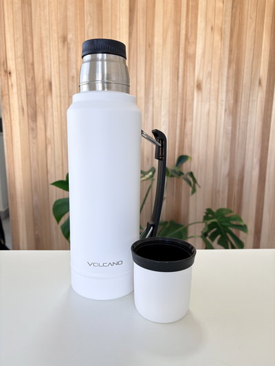 Termo 1L Volcano tapón cebador - Blanco