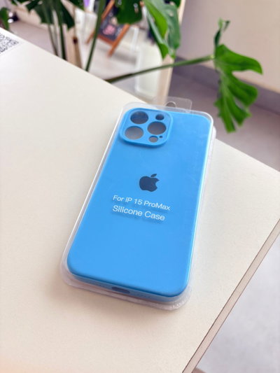 Silicone Case Iphone 15 PRO MAX - Celeste