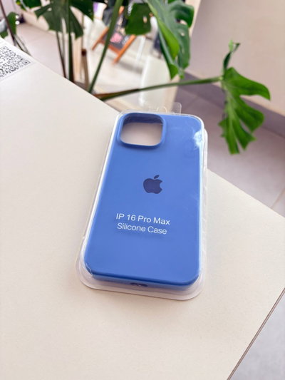 Silicone Case Iphone 16 PRO MAX - Celeste oscuro